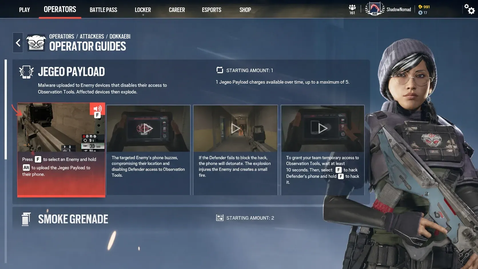 Dokkaebi operator artwork in Rainbow Six Siege