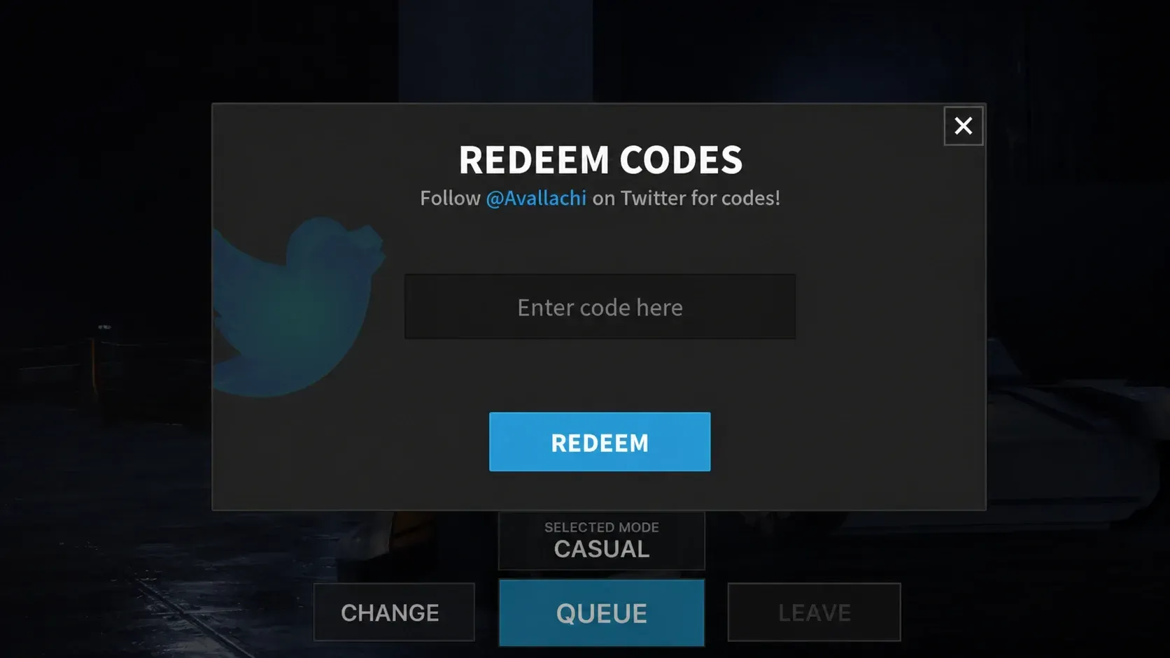 Mini Empires codes redemption screen with 'Pocket Tactics' filled in where you input a code