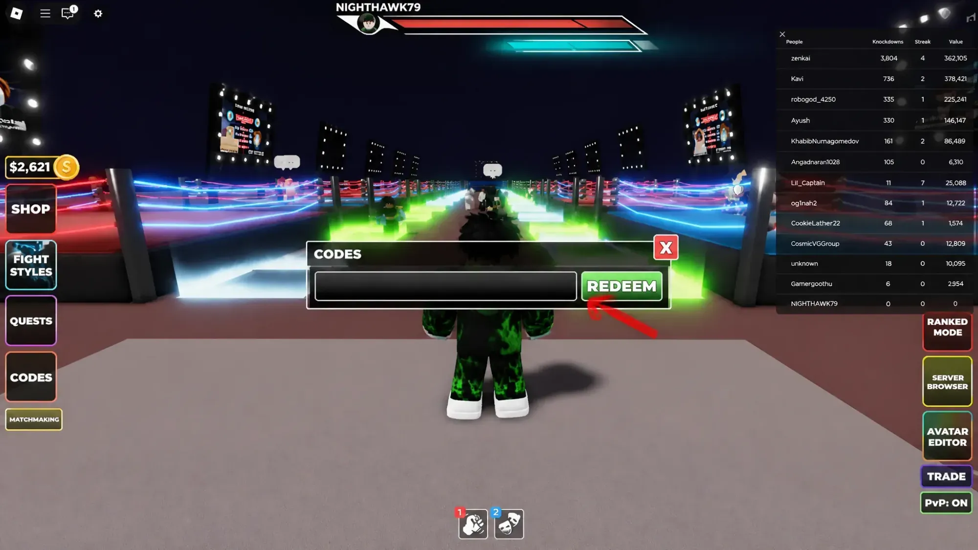 Redeem Codes in Untitled Boxing Game