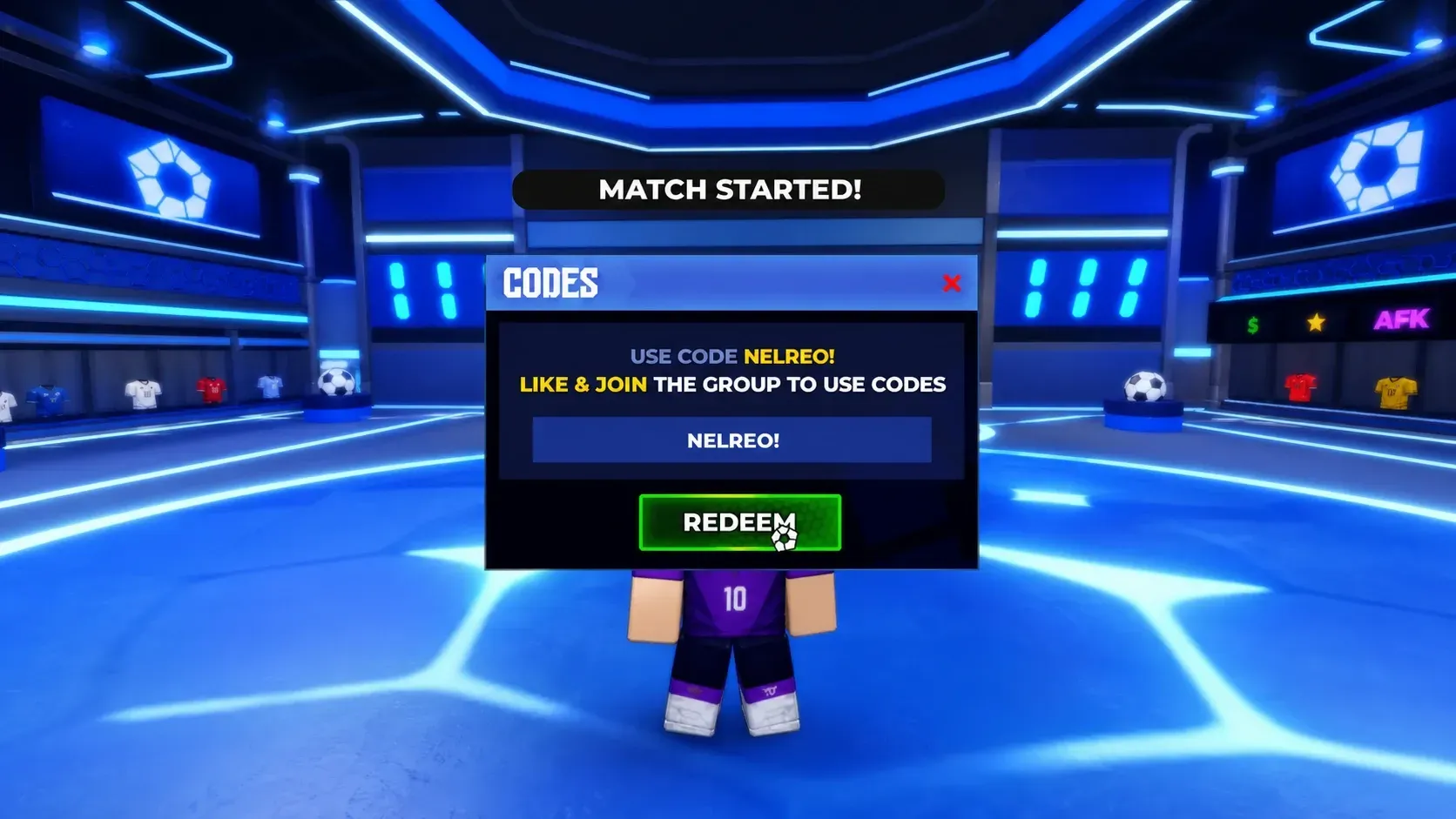 The Blue Lock code redemption text box