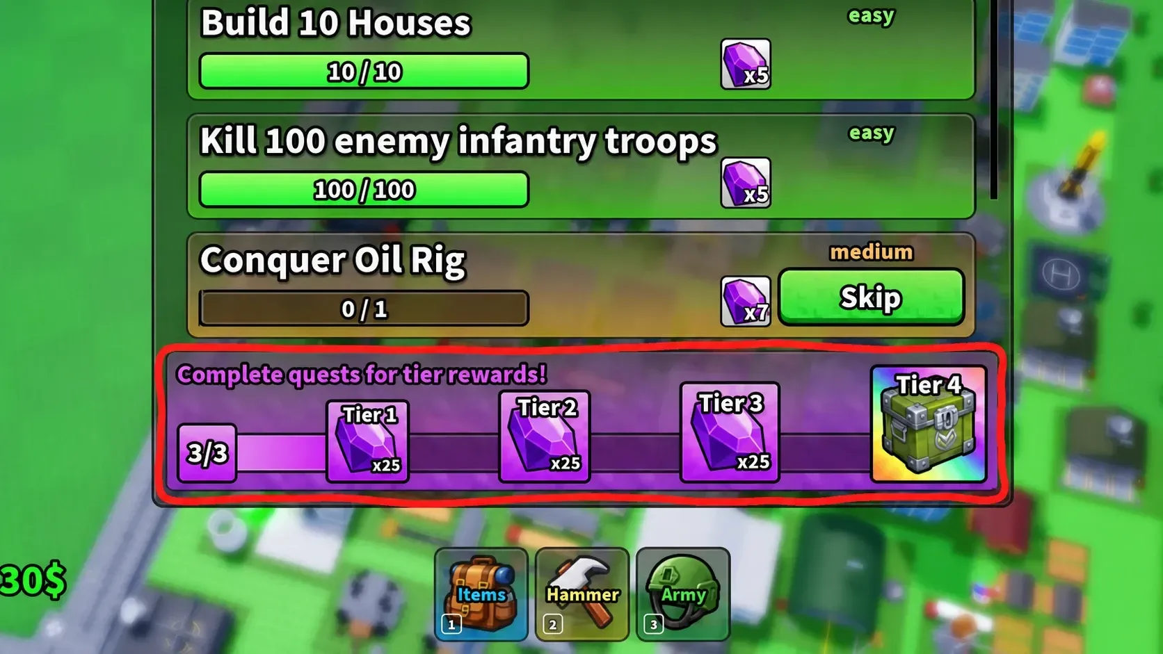 Quests in Mini War