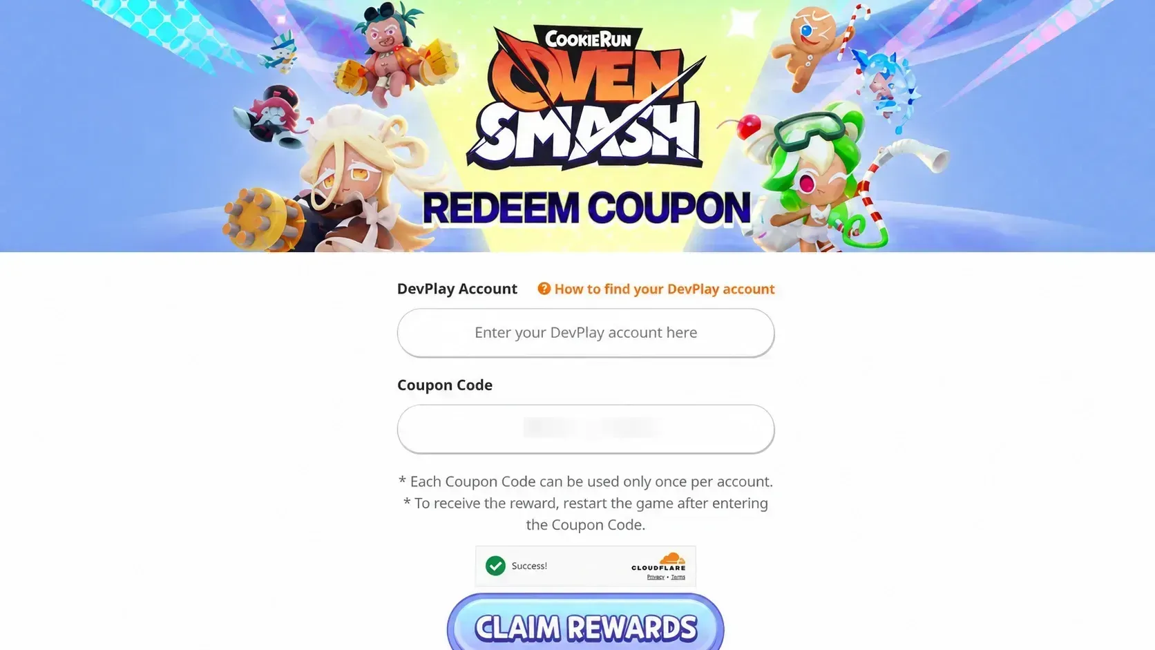 CookieRun OvenSmash codes: a codes redemption screen with cookies at the top of the page
