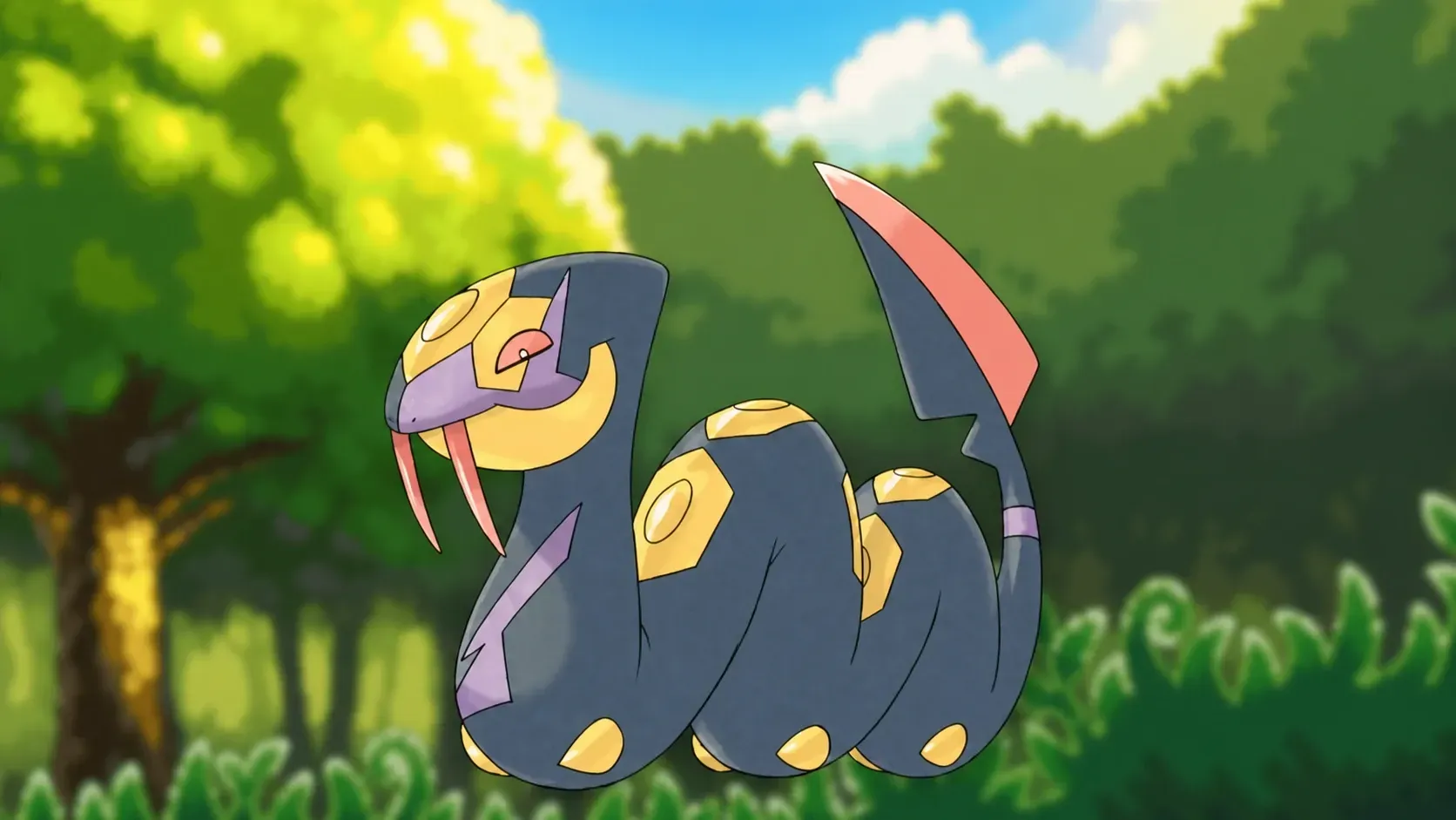 Custom image of Seviper in a field for snake Pokémon guide