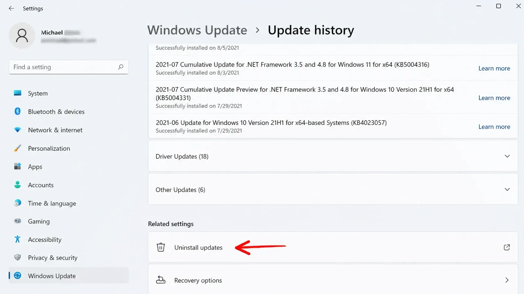 Windows Uninstall Windows Update