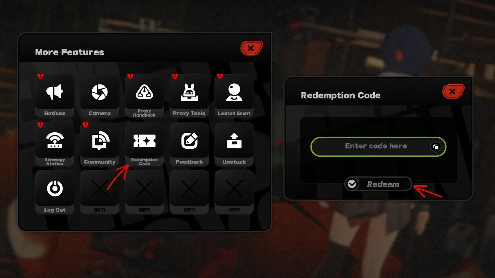 redeem zzz codes in the game