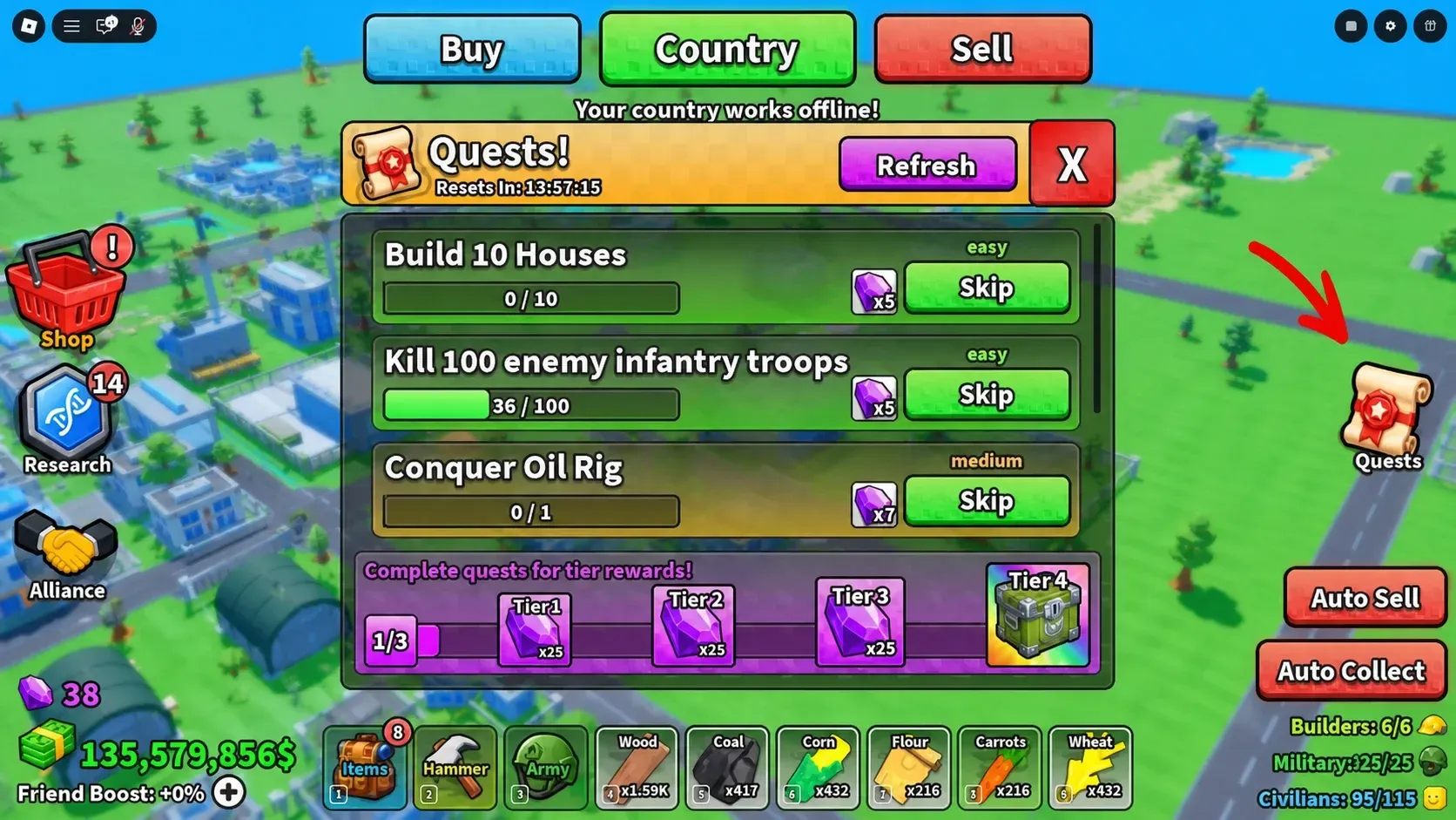 Quests in Mini War
