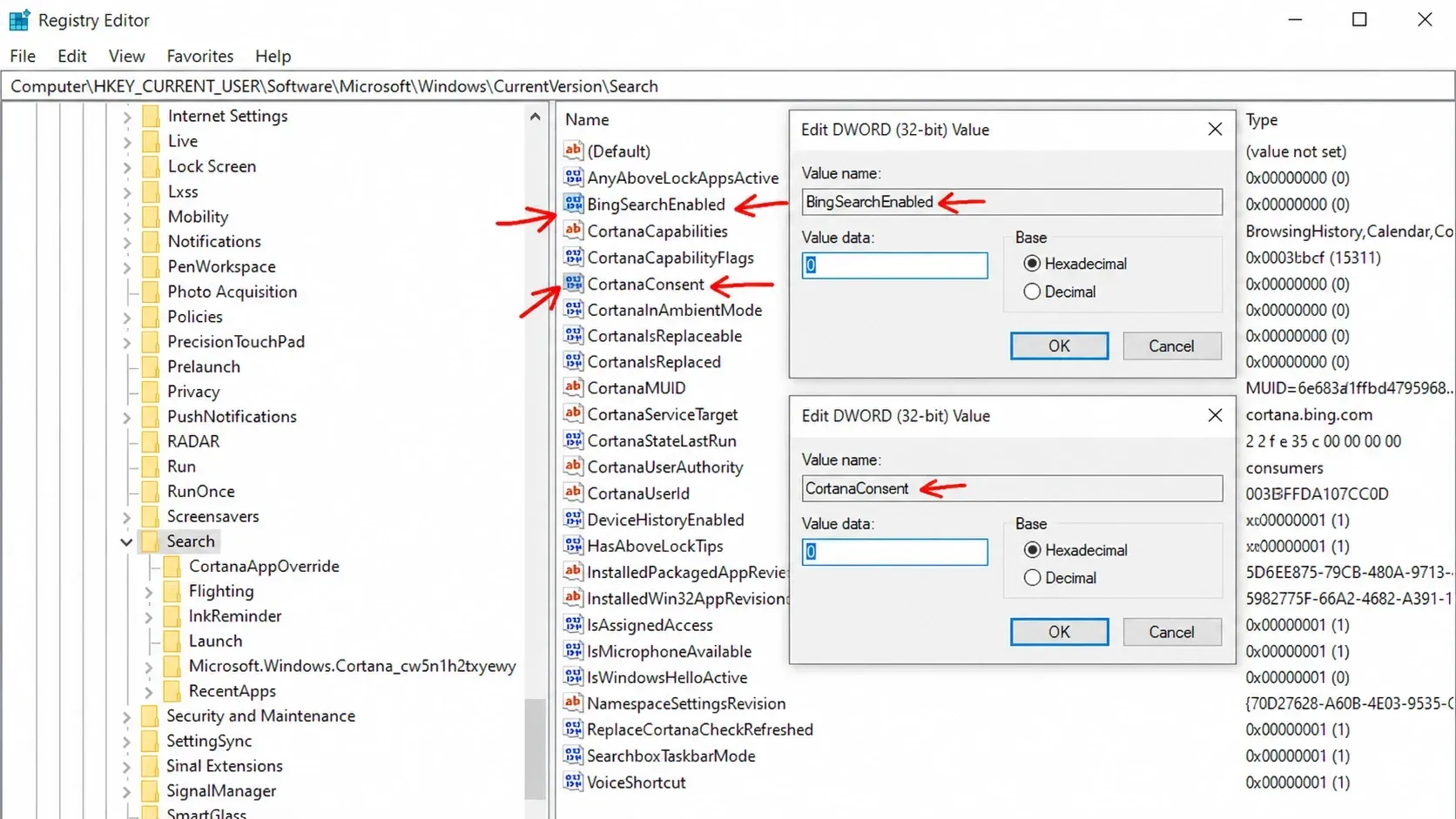 Disable Web Search in Start Menu
