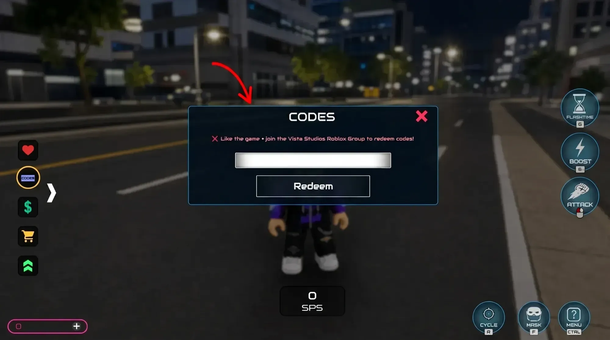 A screenshot of the Flashpoint Worlds Collide codes redemption page