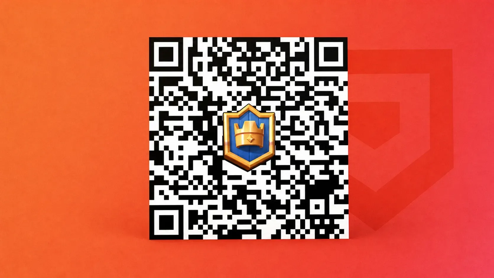 clash royale codes - a qr code on a red background