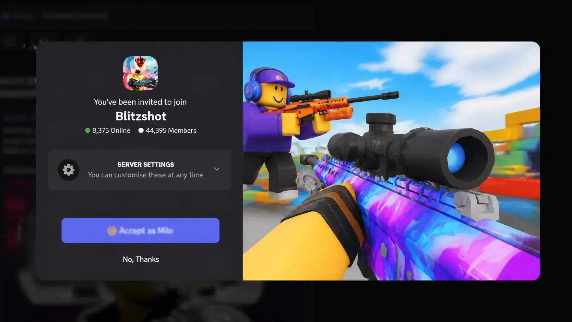 Hypershot codes: A screenshot of the Discord server invite with a PT logo in the top right corner