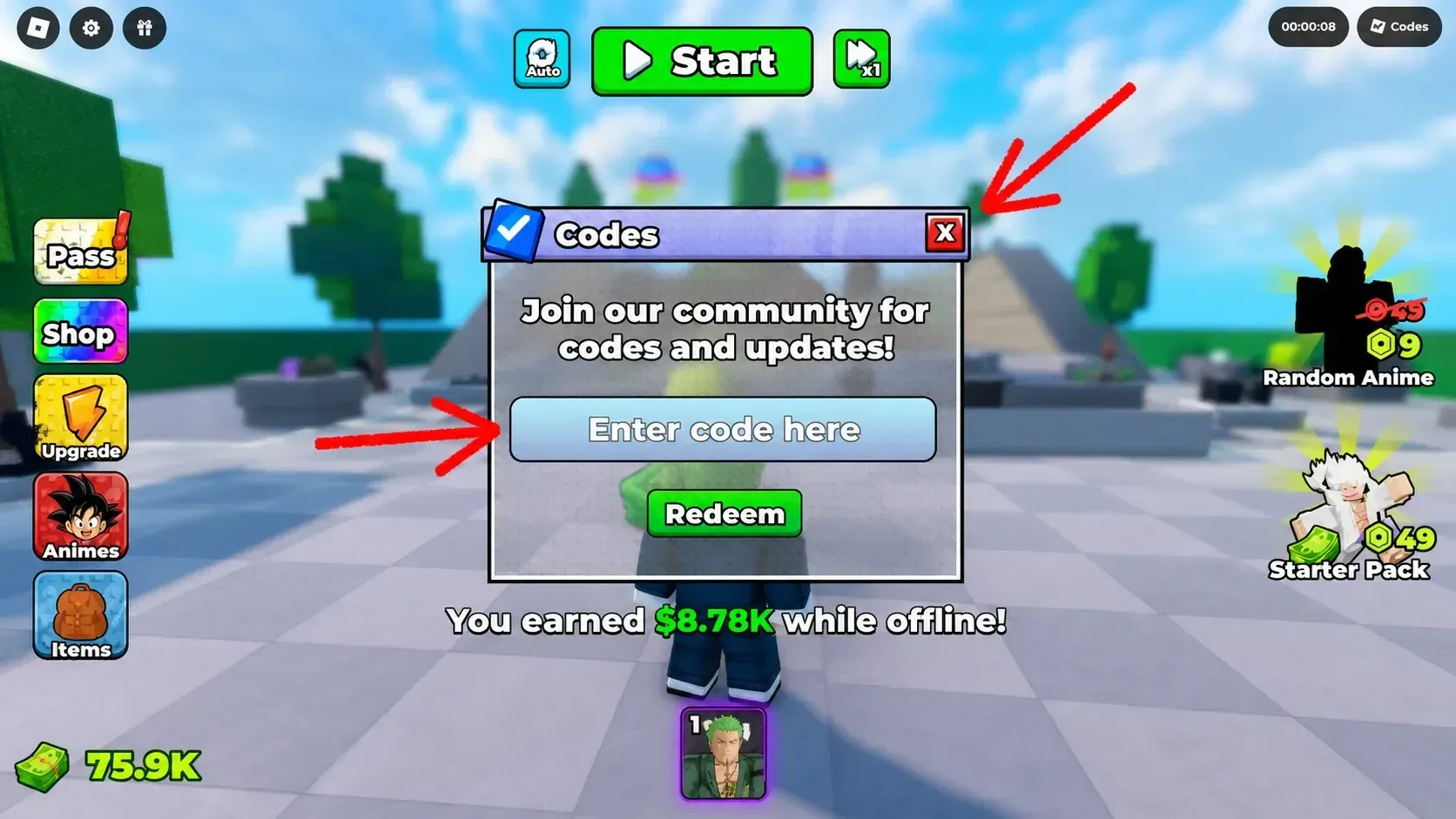 How to Redeem Codes in Defend ur base with anime