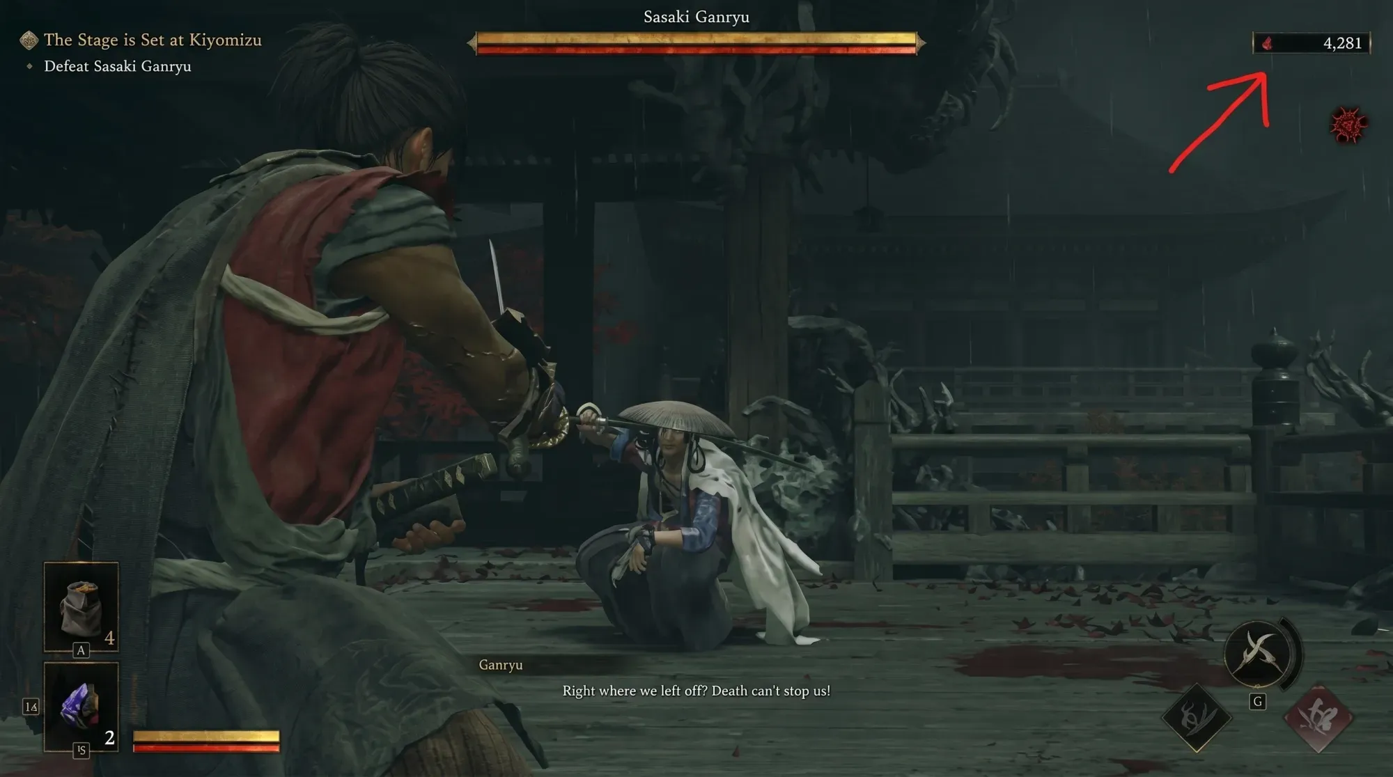 Musashi facing Genma in Onimusha: Way of the Sword