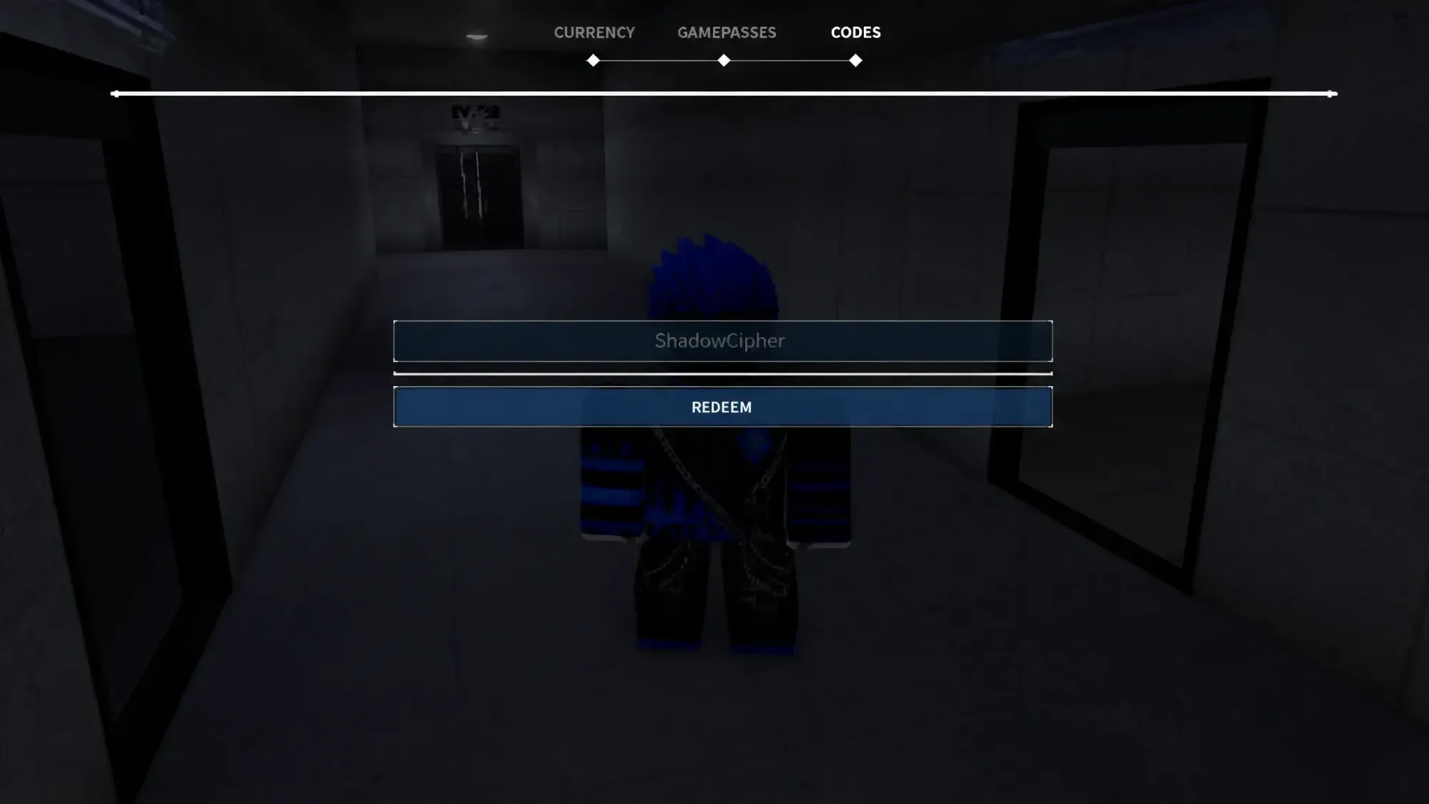LOCKED 2 in-game code redemption screen showing the text entry field inside the Store menu