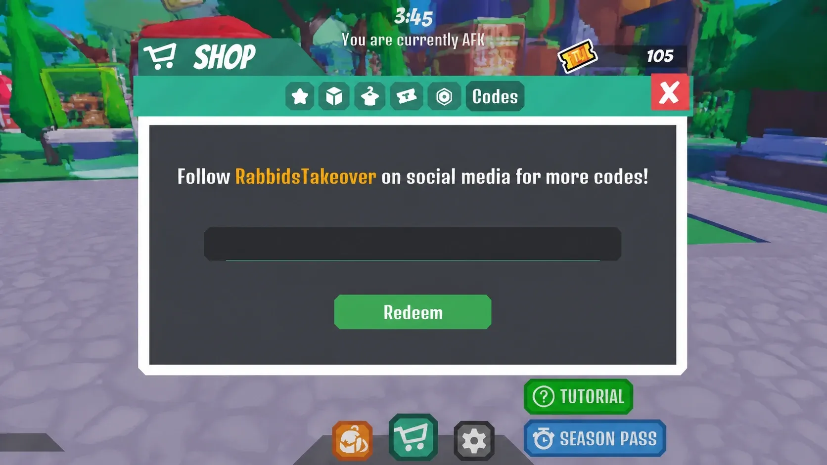 Rabbids: Takeover in-game codes redemption box