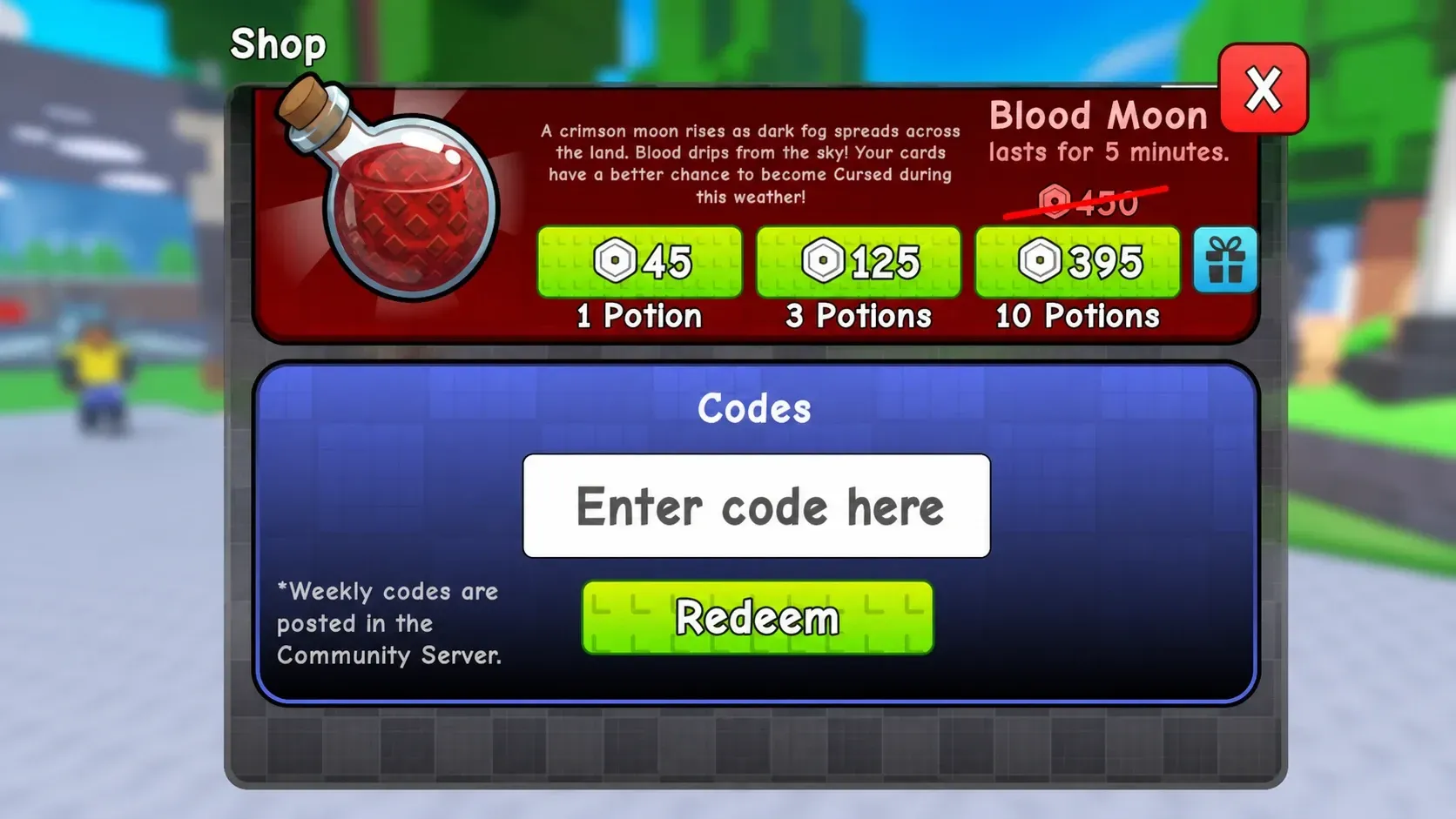 Spin a Soccer Card shop codes redemption box