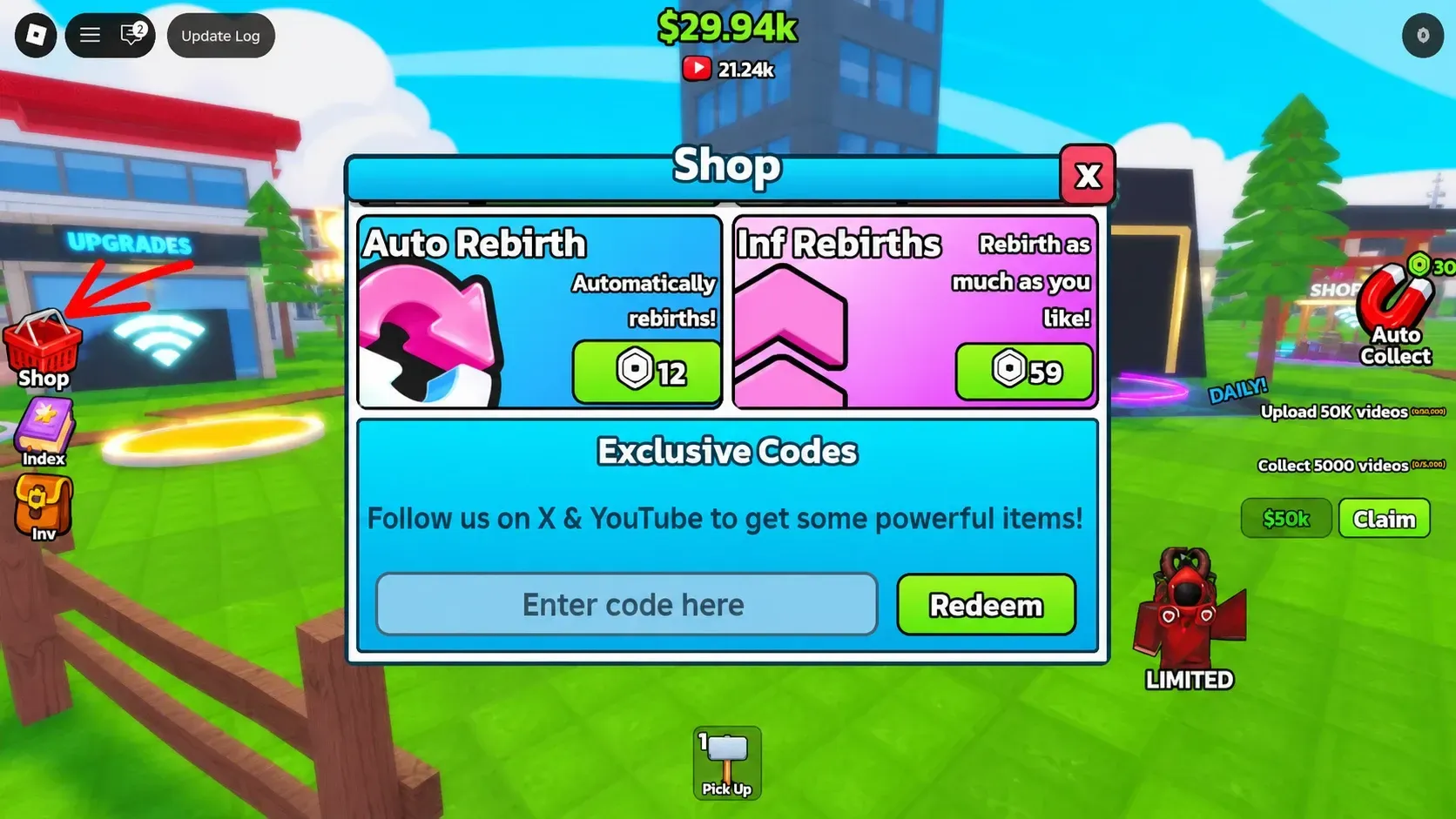 Be a YouTuber code redemption