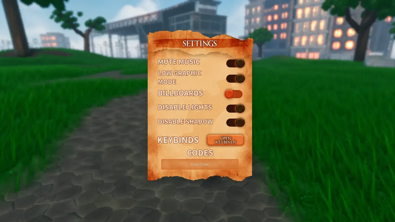 RoCast codes redemption screen in a field