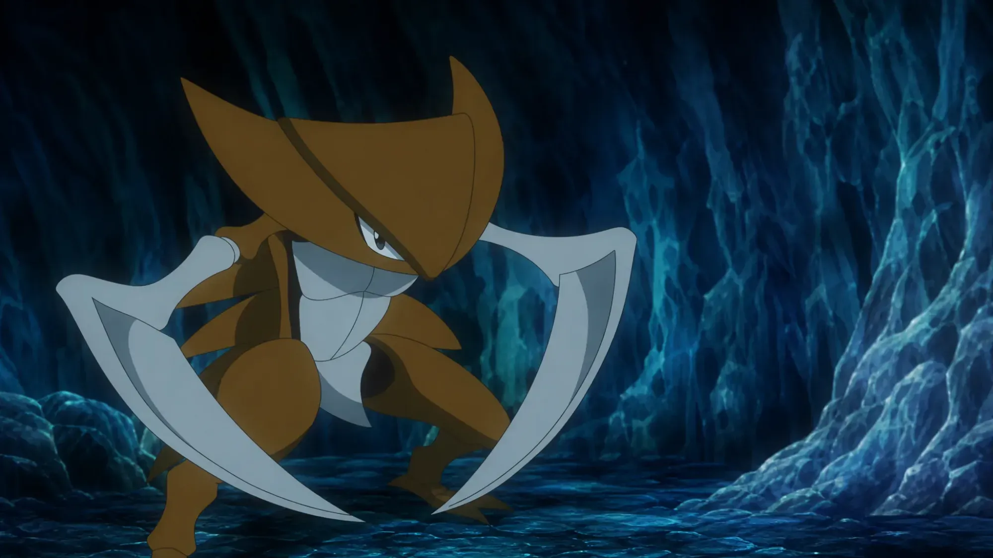 Pokemon Kabutops: a Kabutops in a dark cave