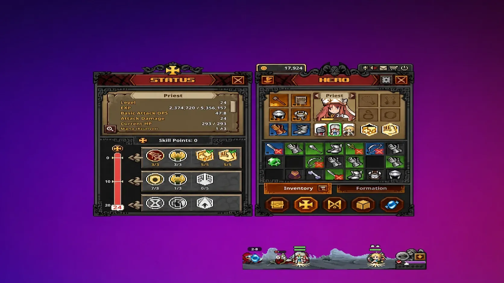 Priest in TBH: Task Bar Hero