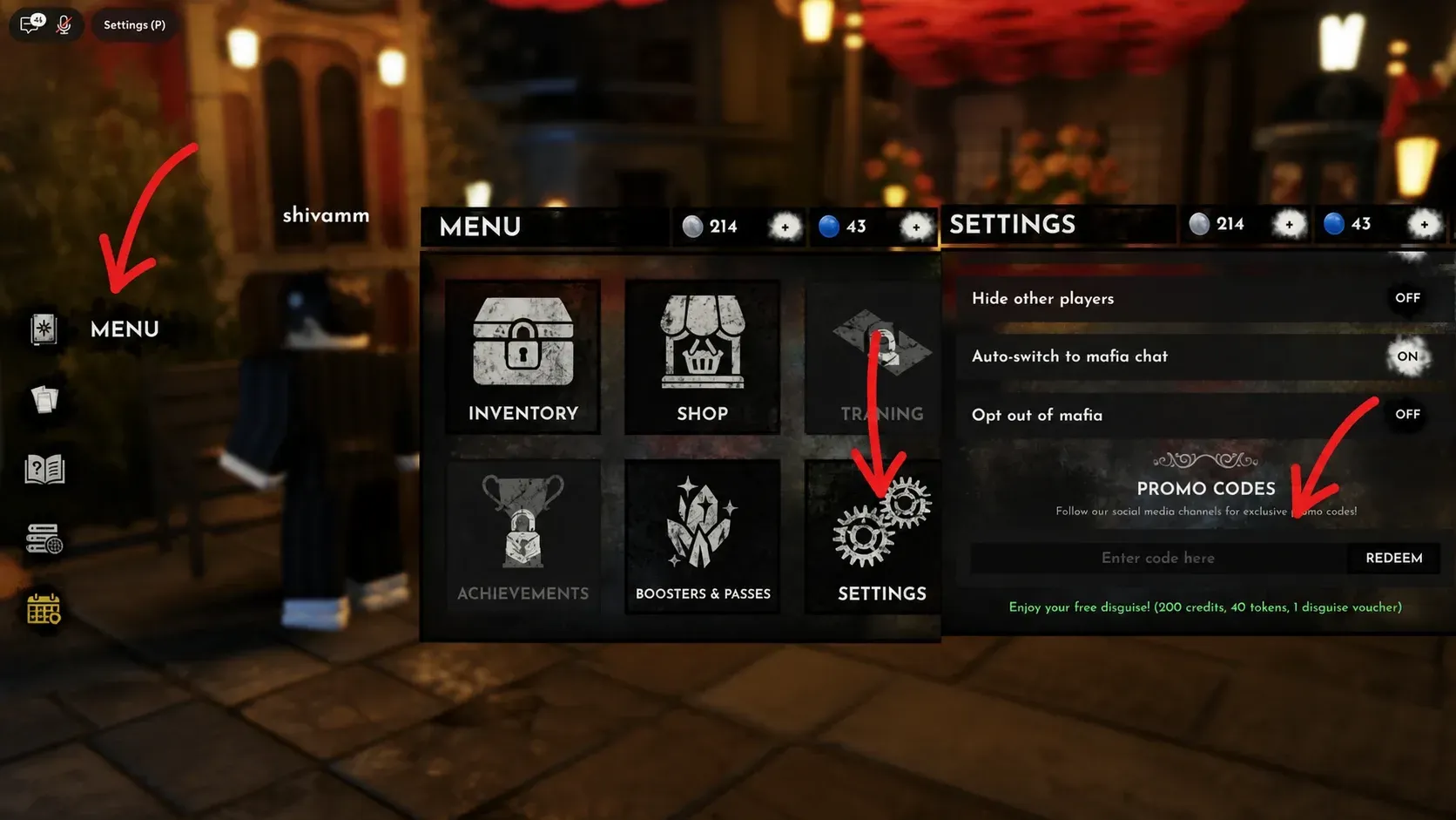 How to Redeem Codes in Mafia