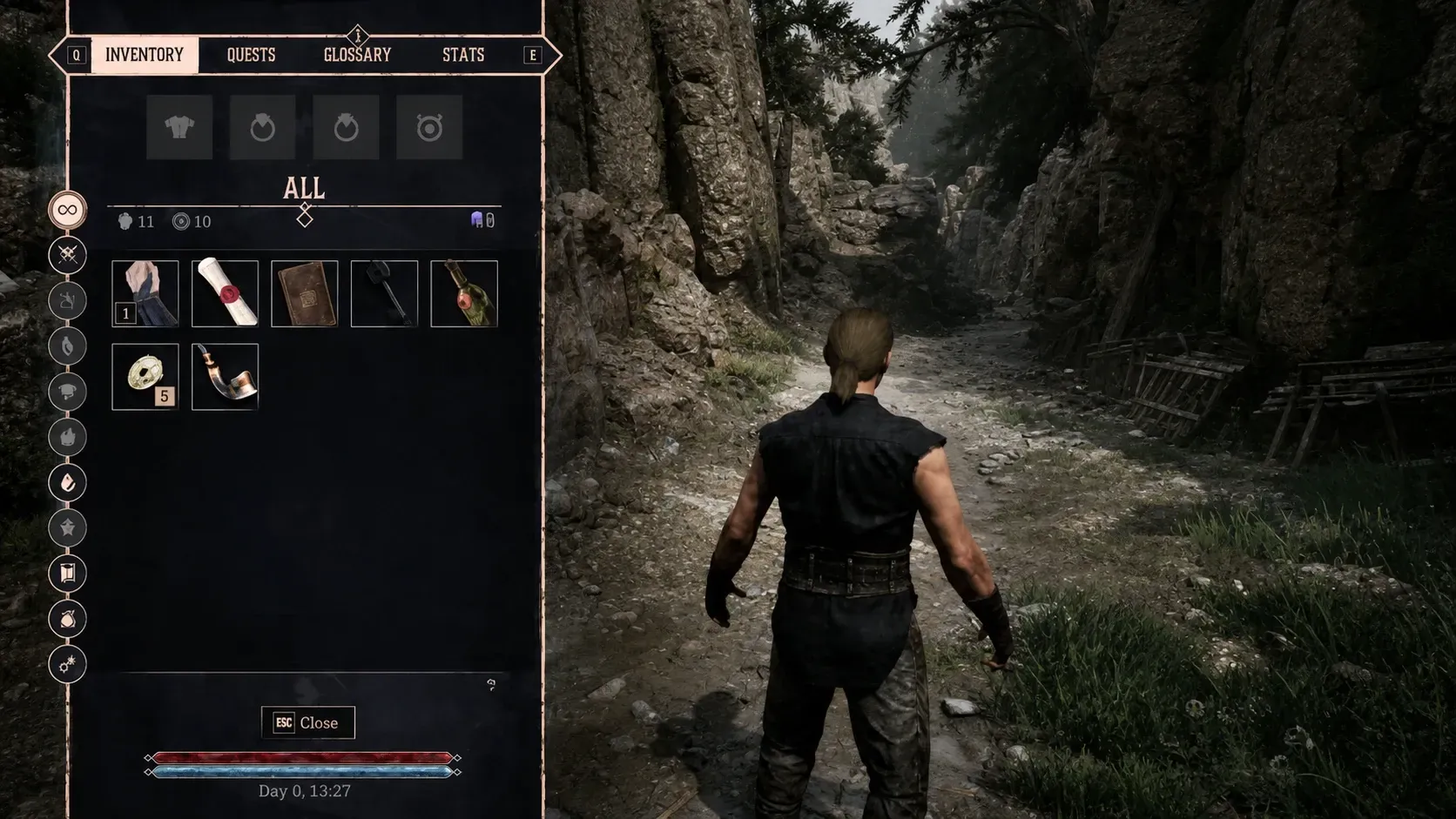 Large inventory in Gothic 1 Remake
