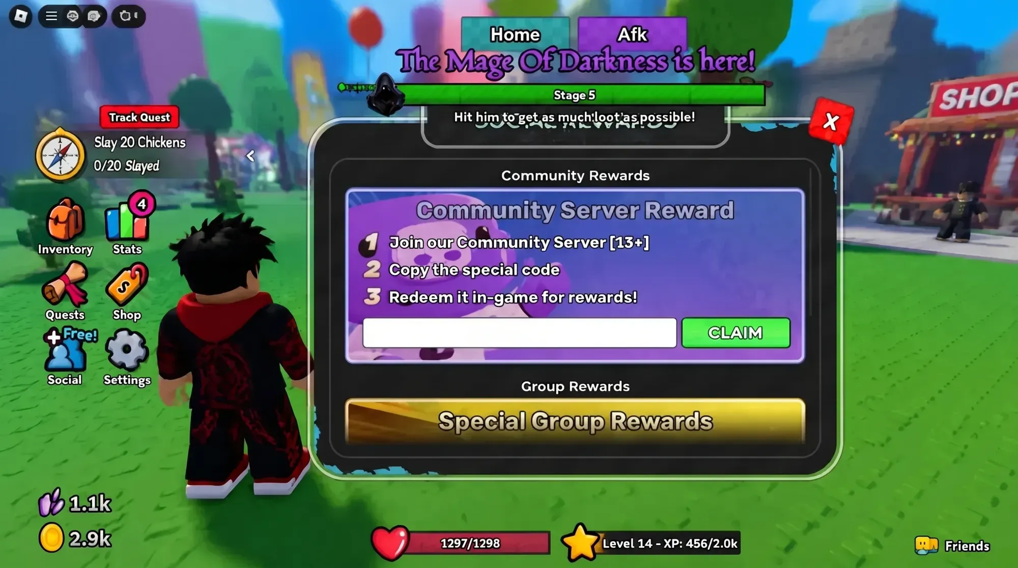 How to redeem loot up codes in the game