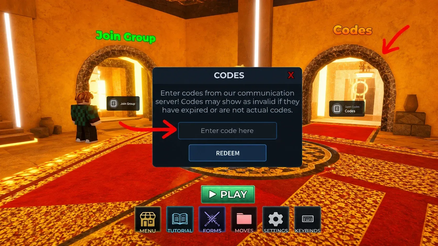 How to Redeem Codes in Saber Unbound
