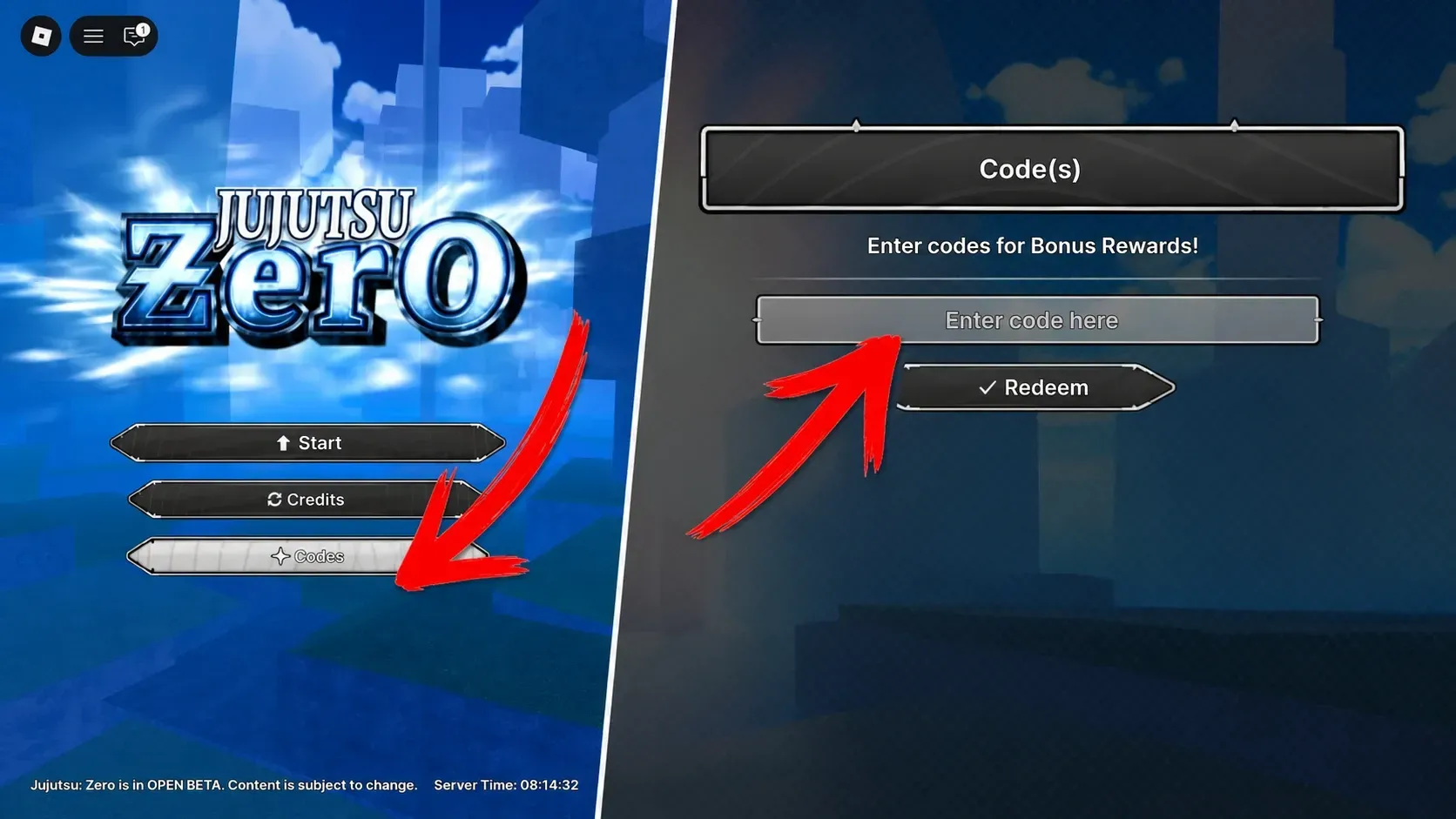 How to redeem Jujutsu: Zero codes