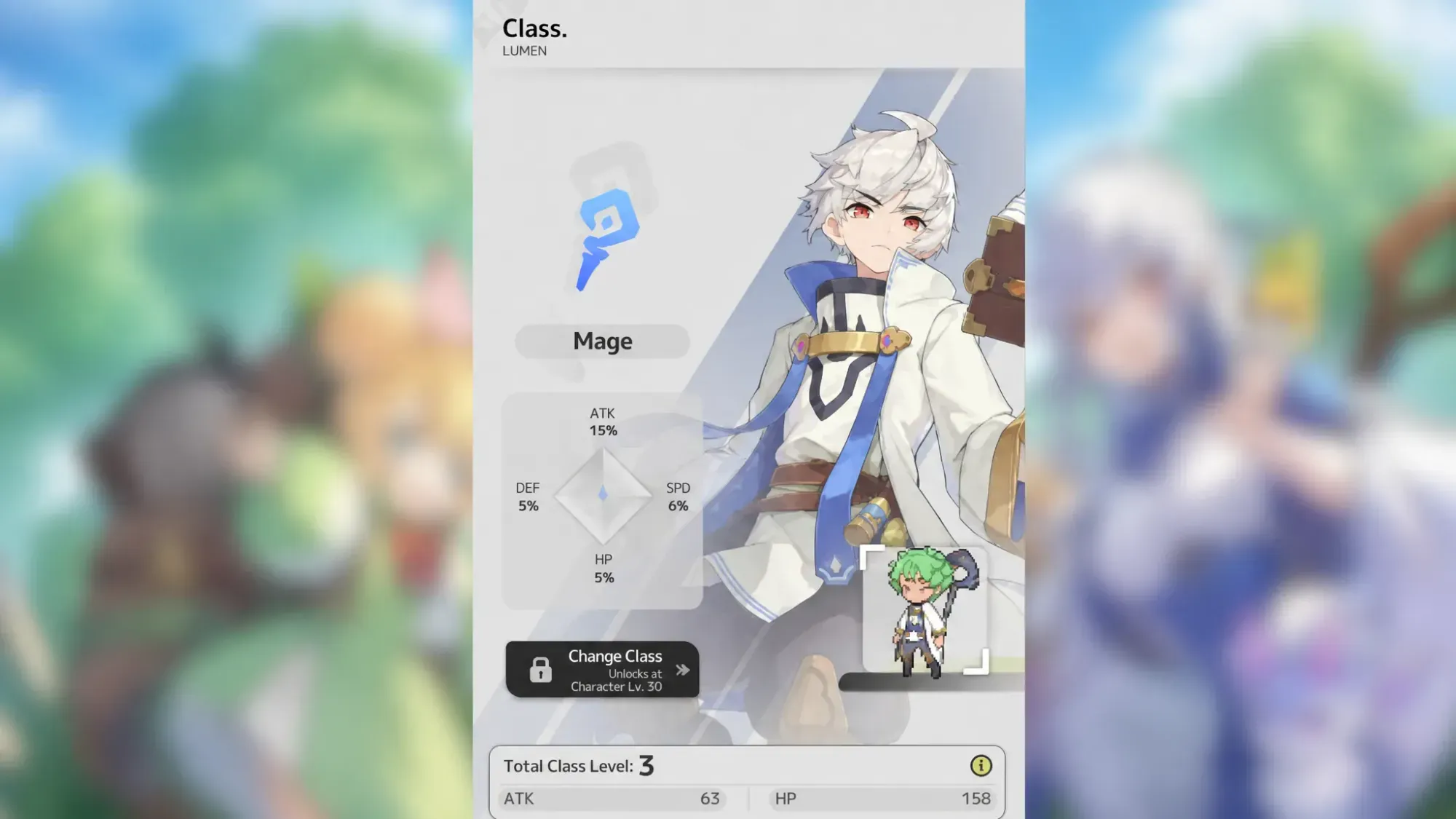 Sword x Staff tier list - a screenshot showing how you would change your class