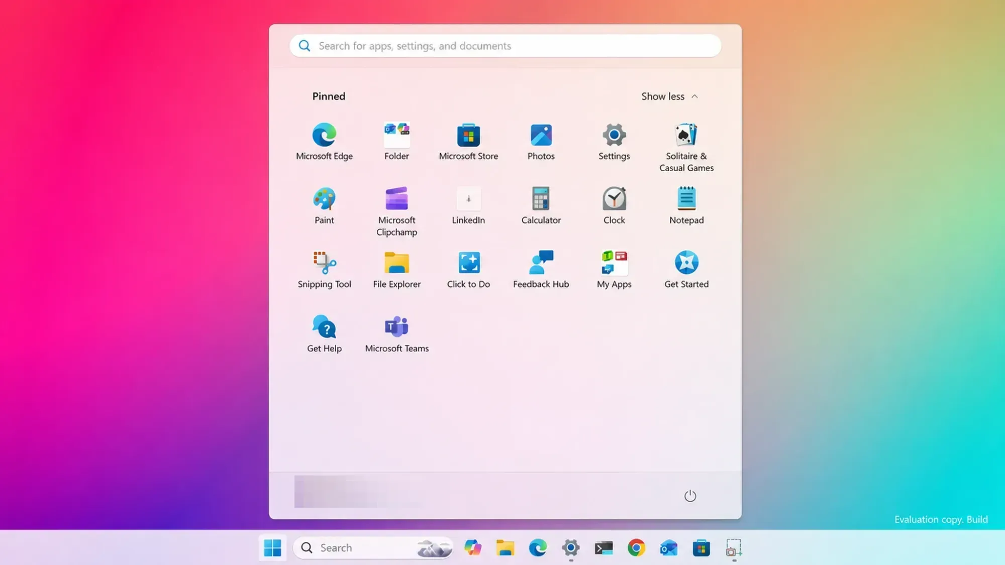 Start menu smaller layout