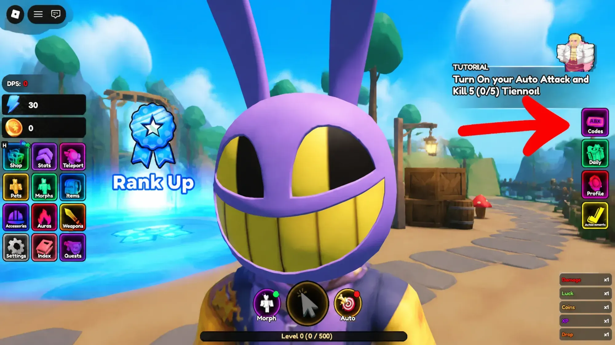 How to redeem codes in Anime Leveling