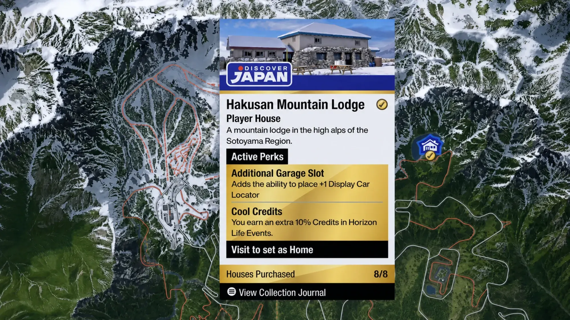Map view with ski routes