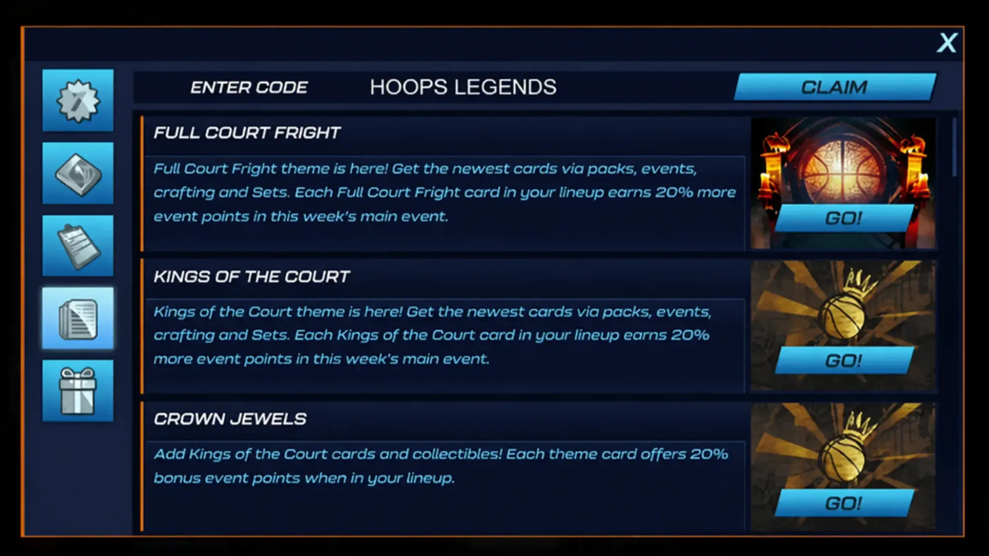 NBA 2K mobile codes redemption screen with Pocket Tactics filled in
