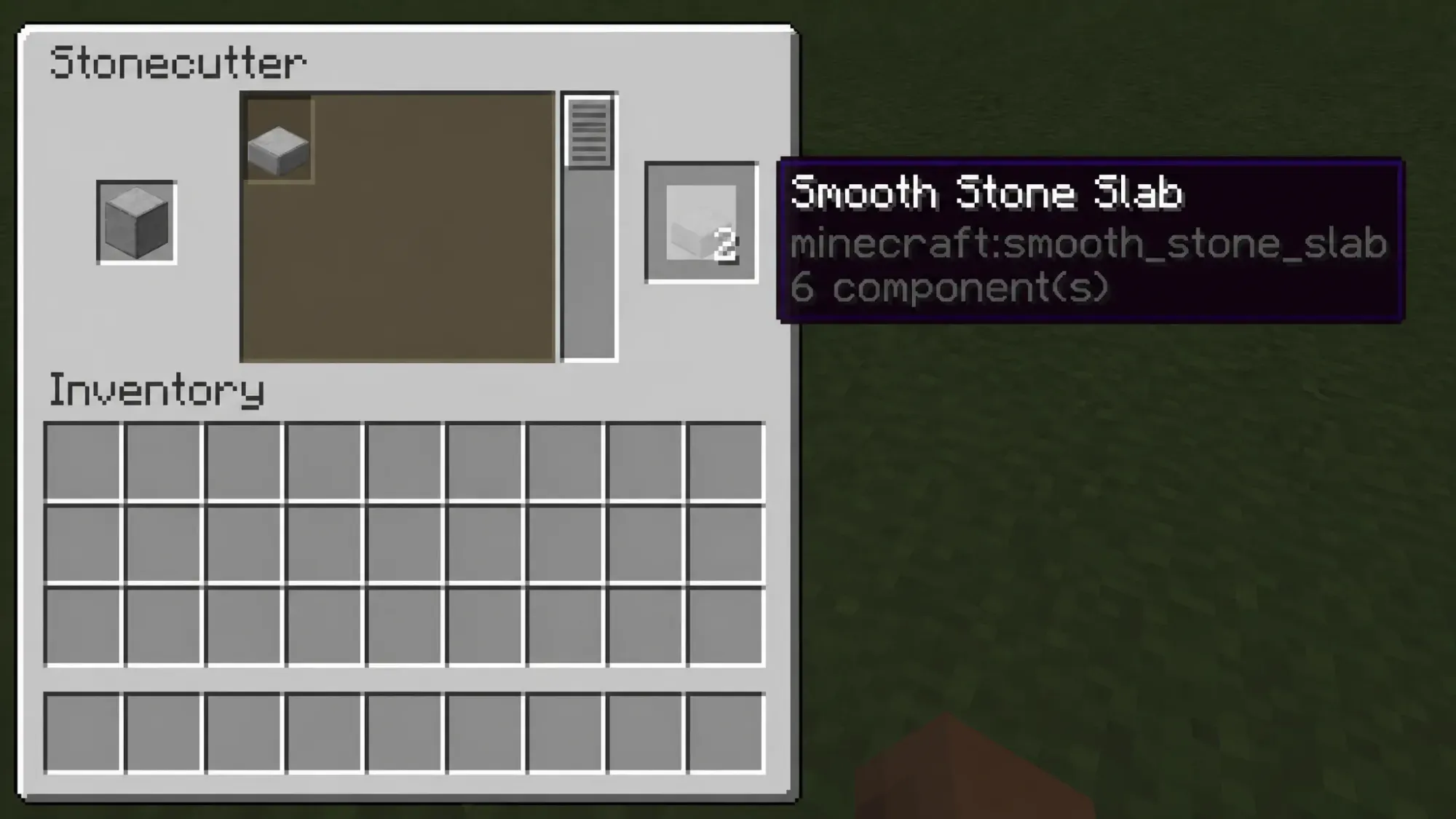Using a stonecutter to get smooth stone slabs in Minecraft