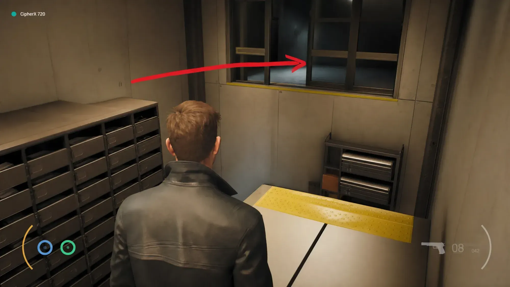 Action demonstrated with an arrow