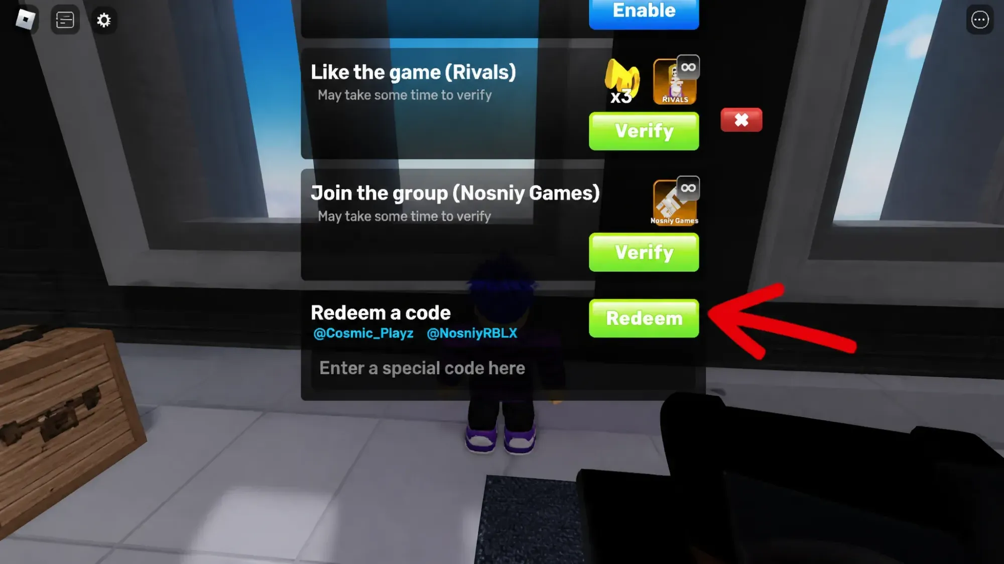 How to redeem Roblox Rivals code