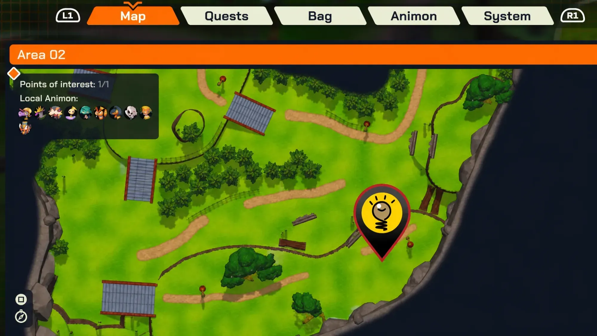 A map of Area 02 in LumenTale showing players the exact location of Chagma