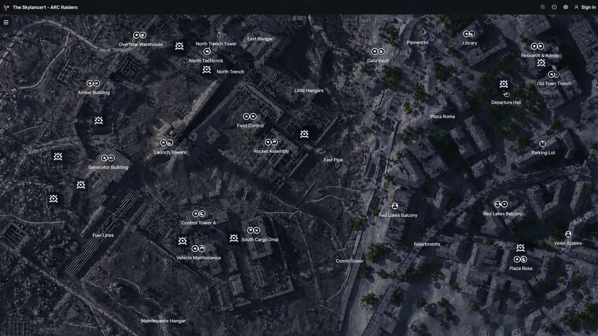 Dark-themed map showing Spotter patrol areas