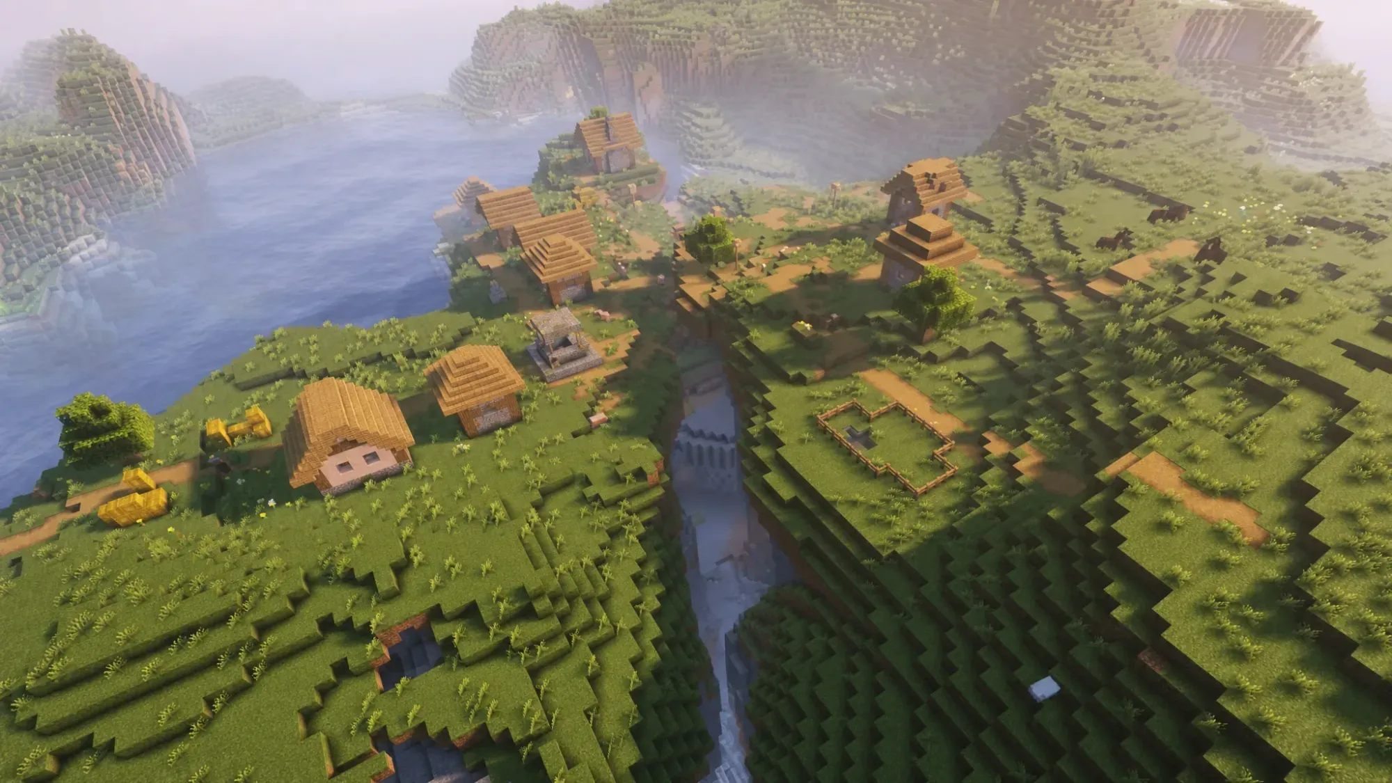 Exposed Mineshaft near Village