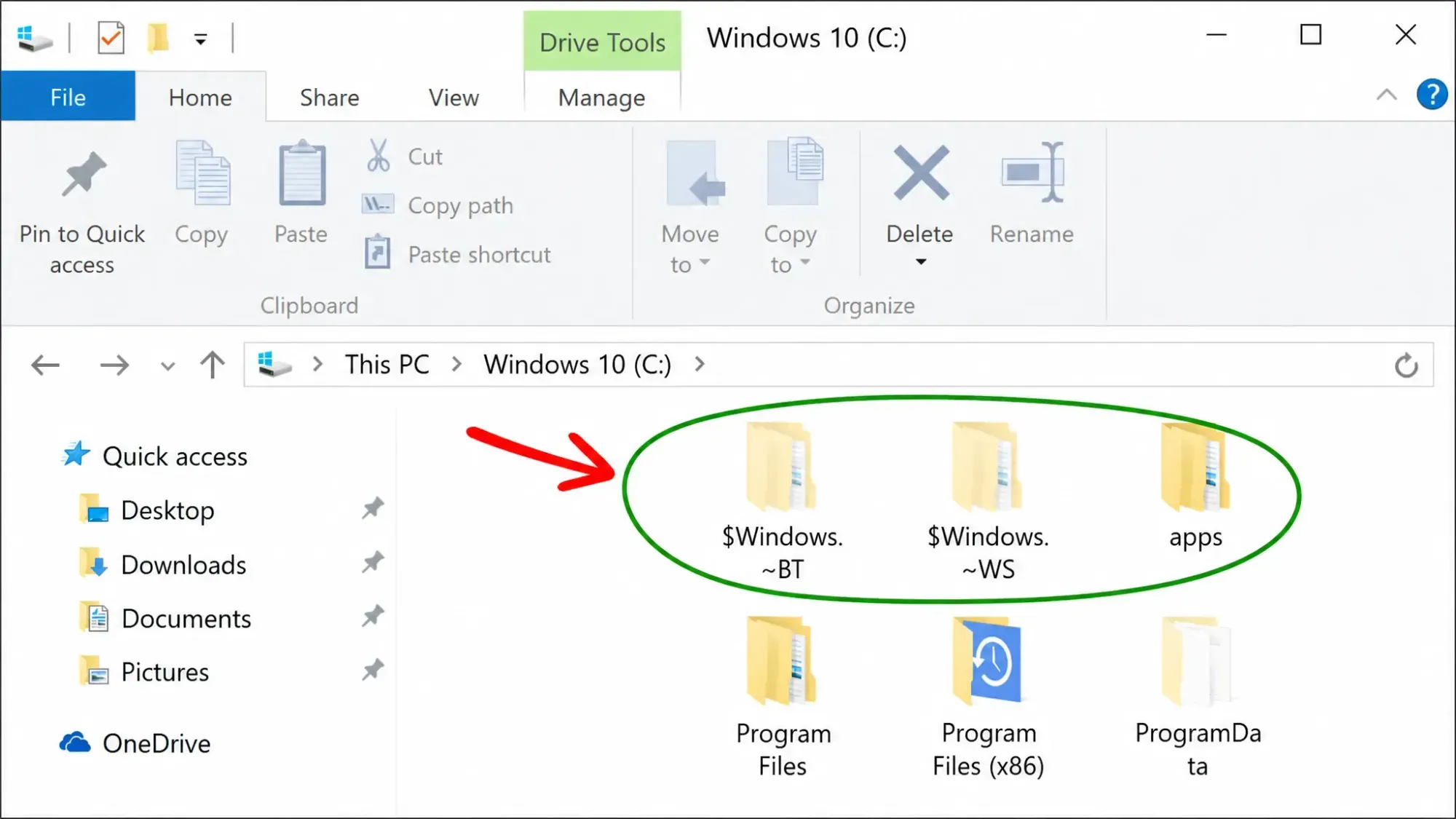 $Windows.~BT, $Windows.~WS