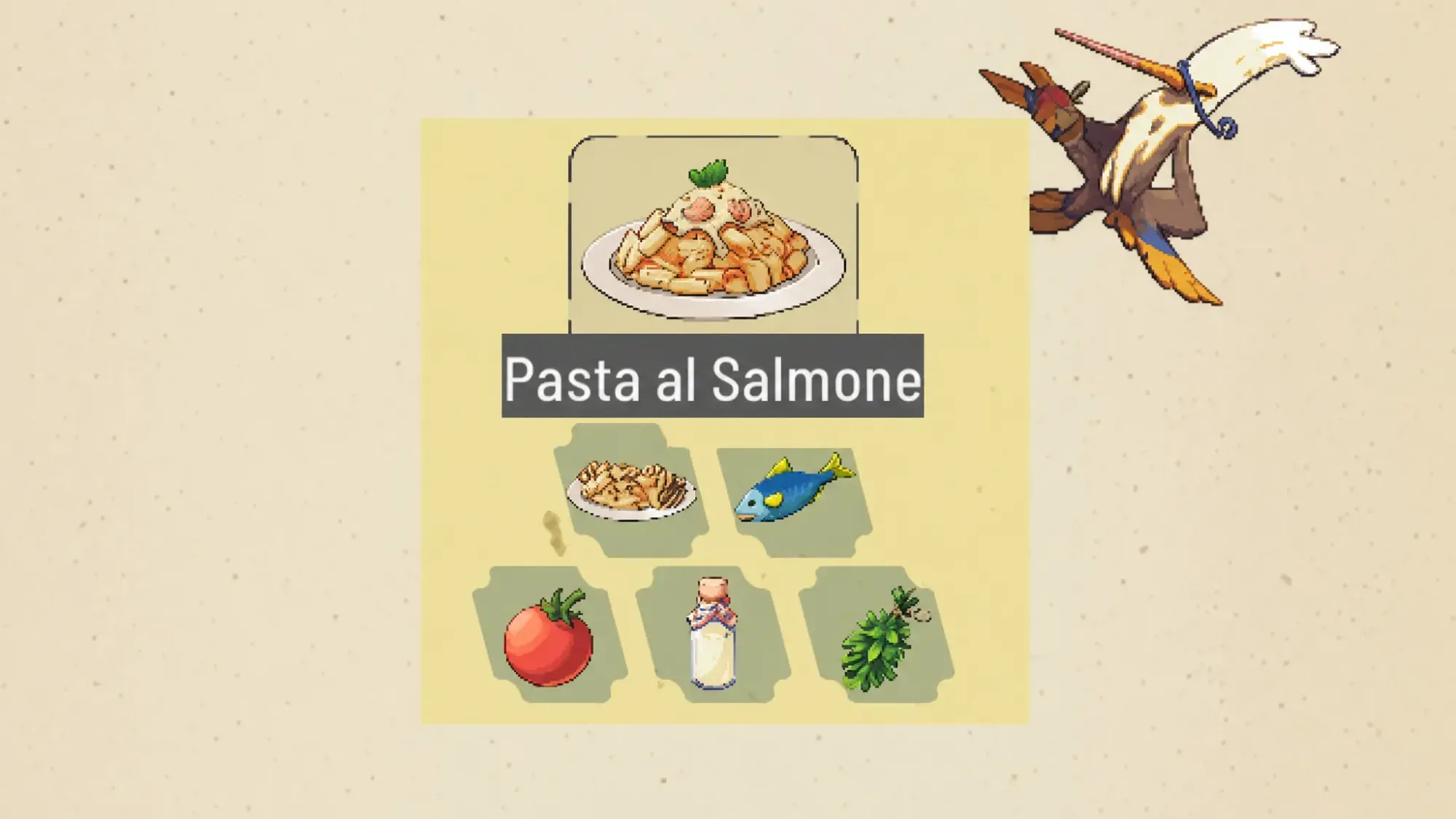 Remaining ingredients shown on a notice board clue