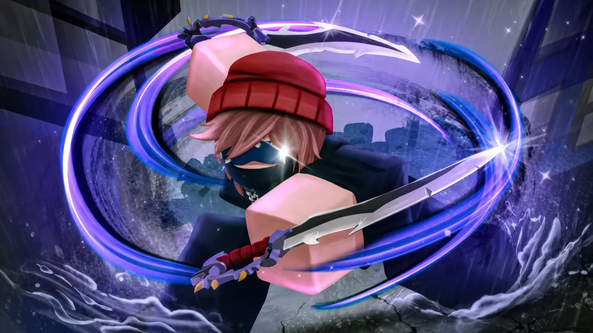 Hunty Zombie tier list - character poses with purple aura and an upcoming dagger weapon