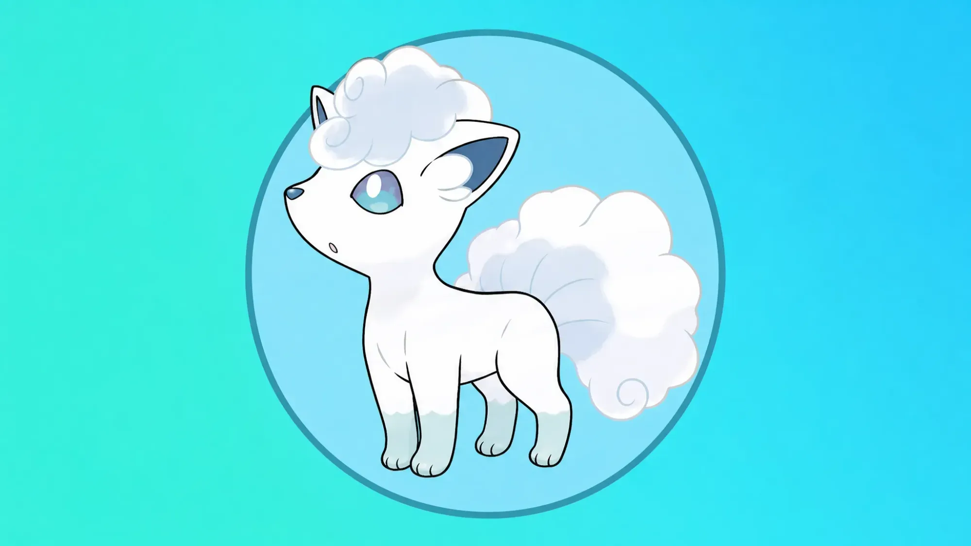Both of the Pokemon vulpix's evolutions on a blue and red background