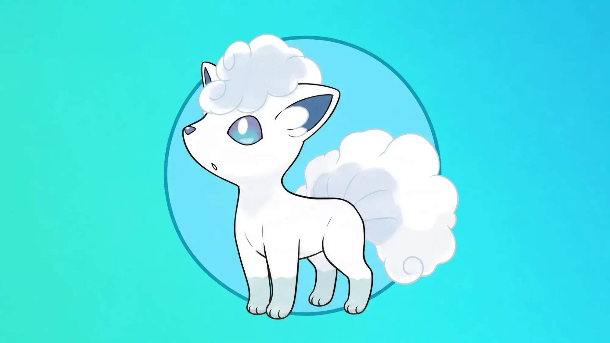 Both of the Pokemon vulpix's evolutions on a blue and red background