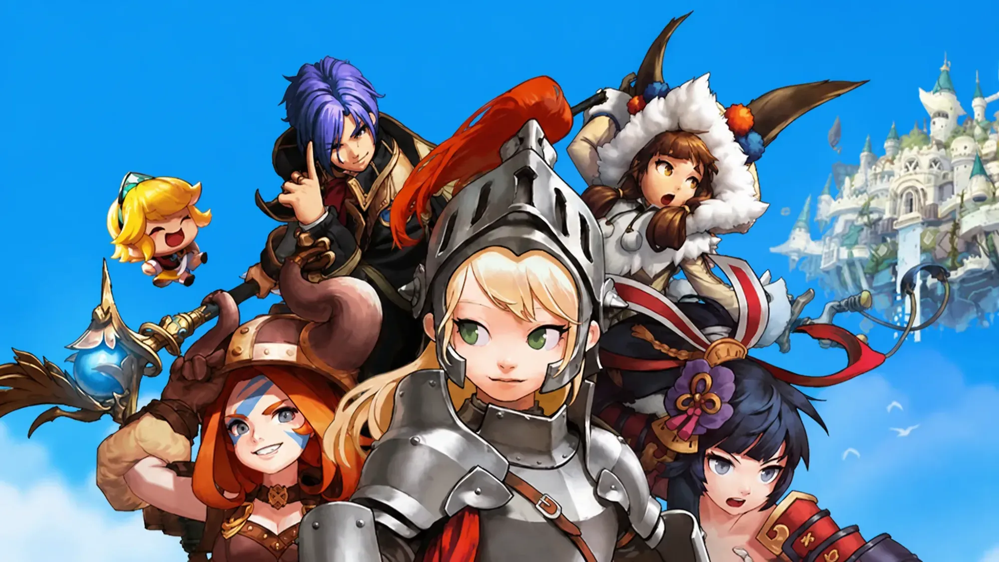 Guardian Tales codes - five heroes standing in front of a clear blue sky