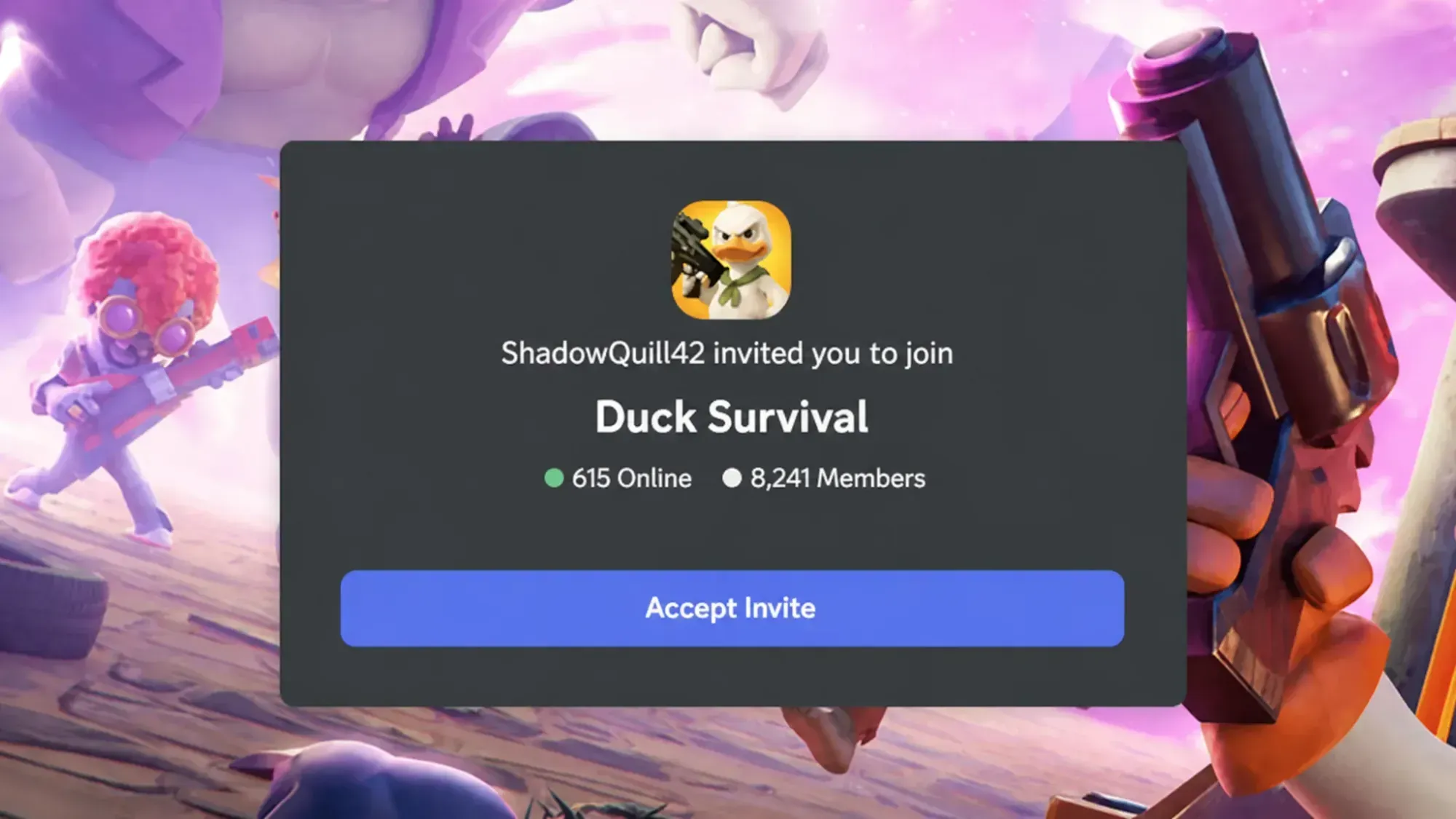 Duck Survival codes: An image of the Duck Survival Discord server