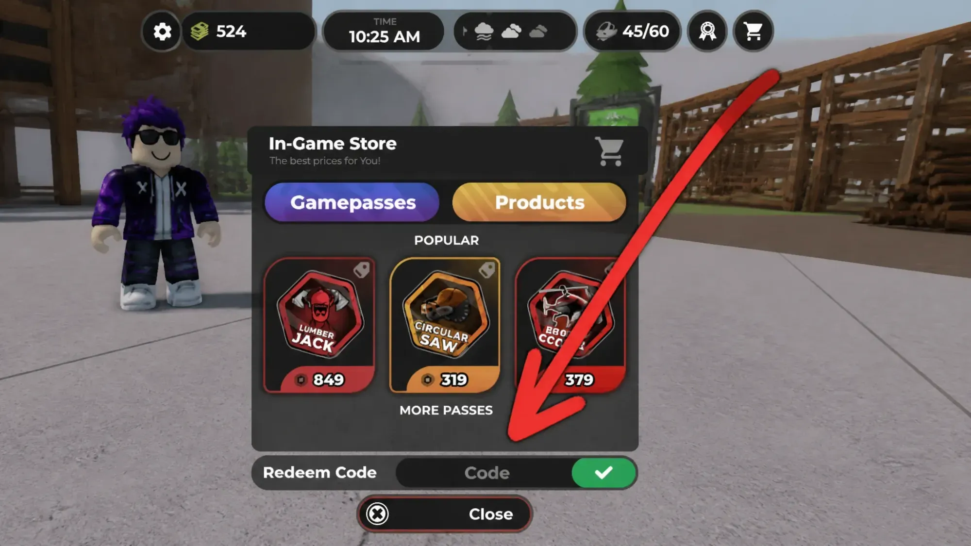 How to redeem Lumber INC codes