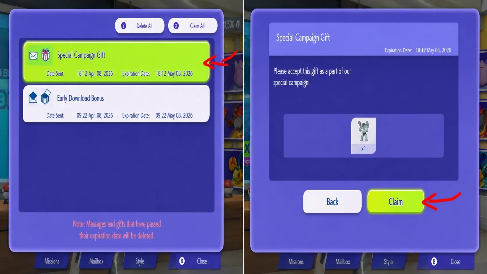 Pokemon Champions Mystery Gift claim