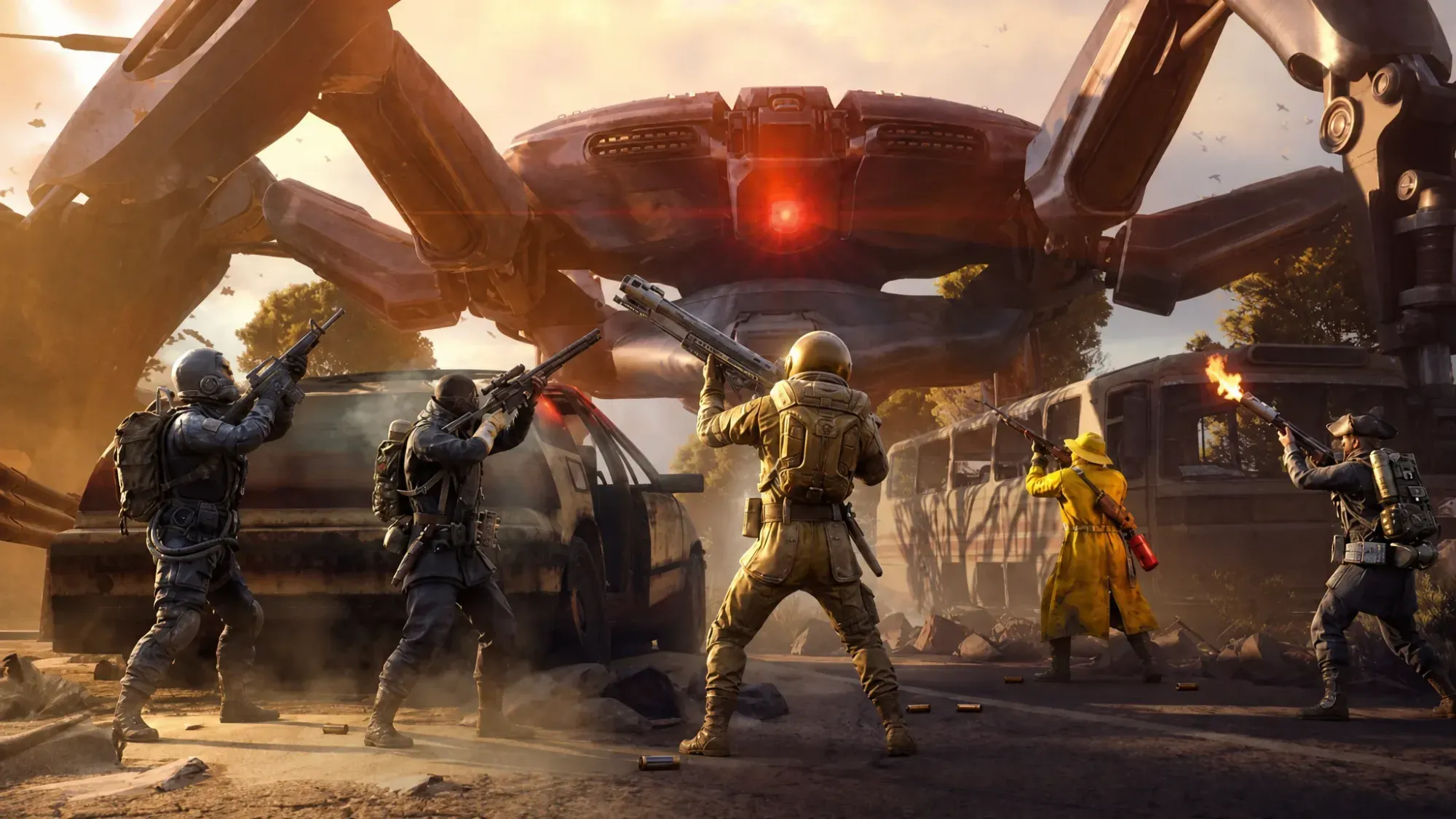 Raiders fighting against Queen in Arc Raiders