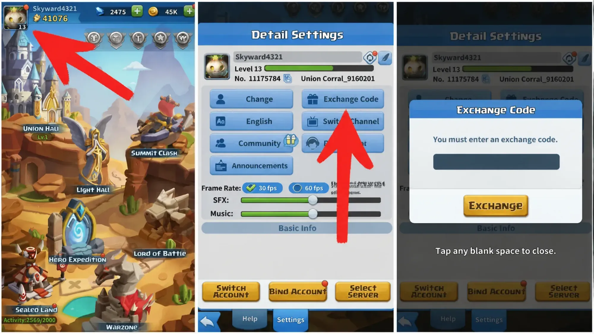 How to redeem codes in Hero Clash